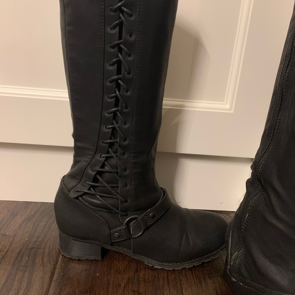 Colin Stuart lace up knee high boots
